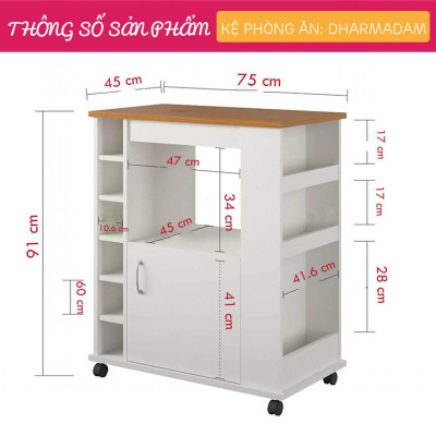 Tủ nhà bếp gia đình bằng gỗ công nghiệp MDF phủ melamine SMLIFE Dharmadam