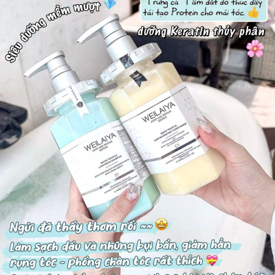 Bộ Dầu gội xả Phục hồi đa tầng nấm Truffle Weilaiya 450ml + 450ml giúp làm mềm tóc, mượt tóc