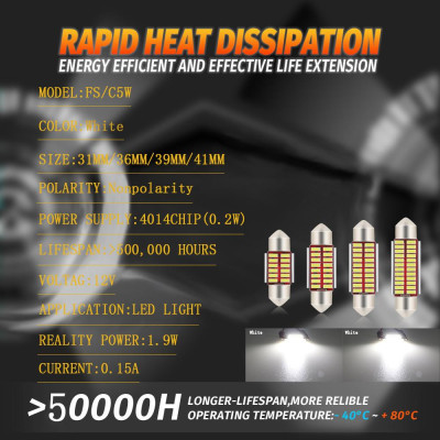 Đèn Trần Ô Tô, Đèn Led Trần Xe Hơi ánh sáng trắng chip 4014 loại mới mạch đỏ có canbus nhiều cỡ đèn