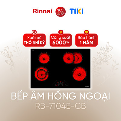 Bếp hồng ngoại Rinnai RB-7104E-CB mặt kính Schott 6000W - Hàng chính hãng.