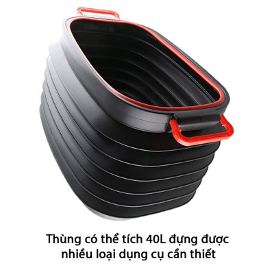 Thùng Đựng Đồ 40 Lít Co Giãn Lò Xo Cho Xe Ôtô, Có Thể Thay Đổi Chiều Cao Thùng, Giúp Chiếc Xe Của Bạn Trở Nên Ngăn Nắp, Gọn Gàng