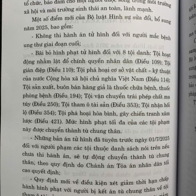 Bộ luật Hình sự 2015 (sửa đổi, bổ sung năm 2017, 2024, 2025) – NXB Chính trị quốc gia Sự thật