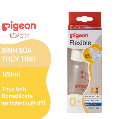 Bình sữa Pigeon cổ hẹp thủy tinh 120ml/240ml