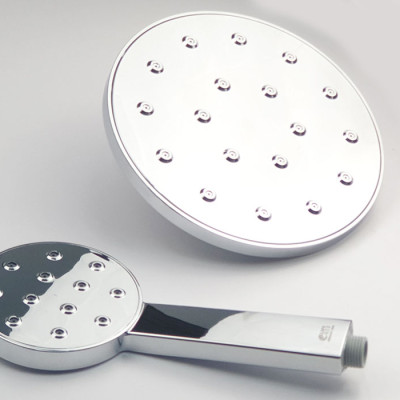 Combo đài sen và tay sen tròn nhựa ABS mạ Chrome cao cấp Eurolife EL-DST 01 (Trắng bạc)