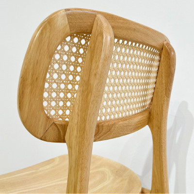 Ghế phòng ăn gỗ cao su PLC 3C-W Nội thất Capta Ghế nhà hàng giá rẻ gỗ cao su thiết kế lưng tựa mắt cáo lạ mắt độc đáo tại tp hcm