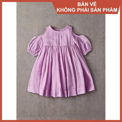 Rập giấy A0 đầm bé gái  mã R100 (BẢN VẼ)