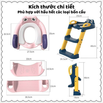 Thang Bô, Thang Đi Vệ Sinh Có Nắp Đậy Tiện Lợi Dành Cho Bé Trai Và Bé Gái - Hàng Chính Hãng 