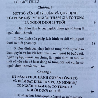 Kỹ Năng Thực Hành Quyền Công Tố, Kiểm Sát  Điều Tra, Kiểm Sát Xét Xử Sơ Thẩm Vụ Án Hình Sự Có Người Tham Gia Tố Tụng Là Người Dưới 18 Tuổi