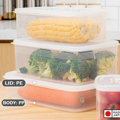 Combo hộp đựng thực phẩm 3.0L + Set 03 hộp chia thức ăn dặm cho bé 180ml - Hàng nội địa Nhật Bản #Made in Japan