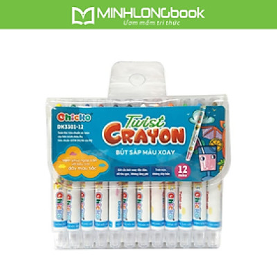 Bút Sáp Màu Xoay - 12 Màu DK 3301-12 (Túi Nhựa PVC)