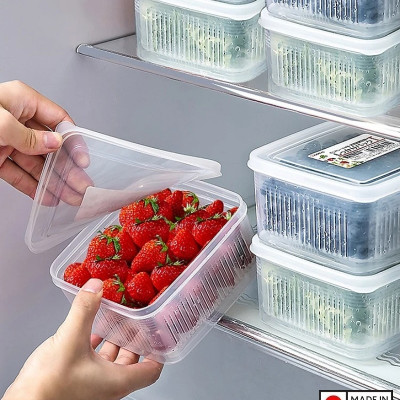 Bộ 02 chiếc hộp đựng thực phẩm 2 lớp Nakaya 1100ml hàng nội địa Nhật Bản (Made in Japan)