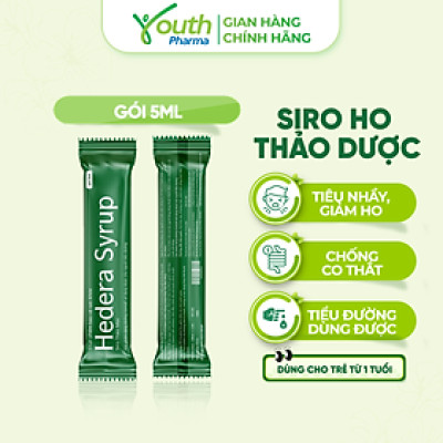 Siro Hedera Syrup Youth Pharma hỗ trợ giảm ho, giảm đờm - Gói 5ml