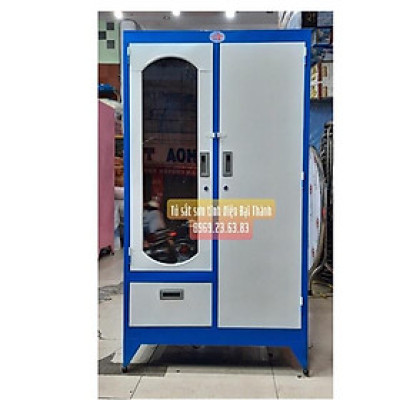 Tủ sắt giá rẻ Đại Thành 1m6x90cm sơn tĩnh điện màu xanhu