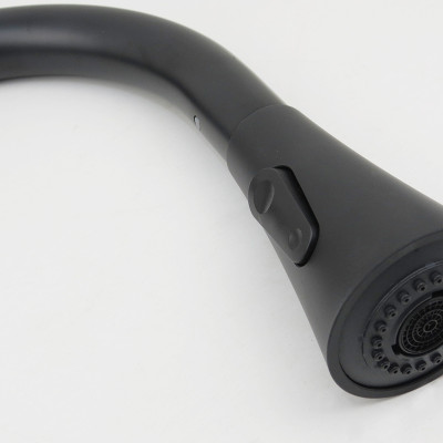 Vòi rửa chén nóng lạnh dây kéo Đồng mạ tĩnh nhiệt màu đen Eurolife EL-KM06 ( Đen)