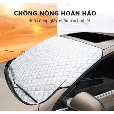 Bạt Che Kính Lái Ô Tô 3 Lớp Cao Cấp – Cách Nhiệt, Chắn Tia UV, Giữ Xe Mát Mẻ  Xe 4 Chỗ , 7 Chỗ , Kèm Túi Đựng Đẹp 