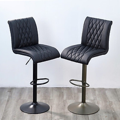 Ghế bar nệm PVC CB2302A-P Nội thất Capta Ghế đảo bếp có lưng tựa chân tăng giảm độ cao cao cấp màu đen bar chair tại hcm