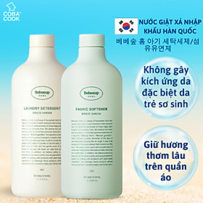 Combo Nước Giặt Xả Quần Áo Không Gấy Kích Ứng Da Nhập Khẩu Hàn Quốc Bebesup
