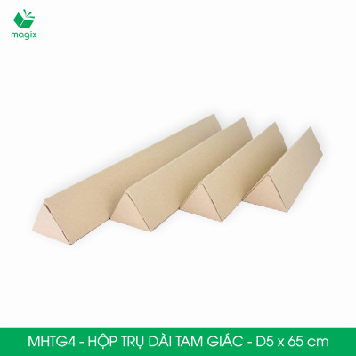 MHTG4 - D5x65 cm - 20 Hộp trụ dài tam giác thay thế ống giấy - Hộp carton đóng gói hàng