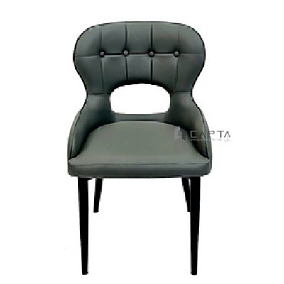 Ghế phòng ăn nhập khẩu nệm pvc màu xám đậm ECO 38A-P Nội thất Capta Ghế ăn hiện đại có nệm chân sắt sơn tĩnh điện tại tp hcm