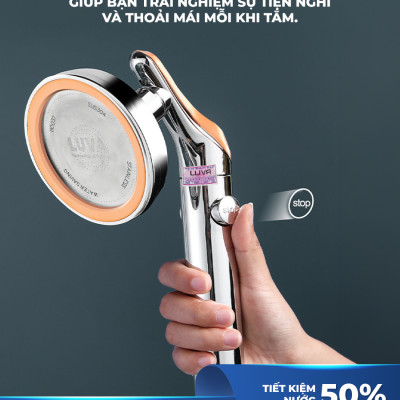 Vòi sen tắm LUVA VS6, bật tắt trên thân sen, bát sen rộng 11cm