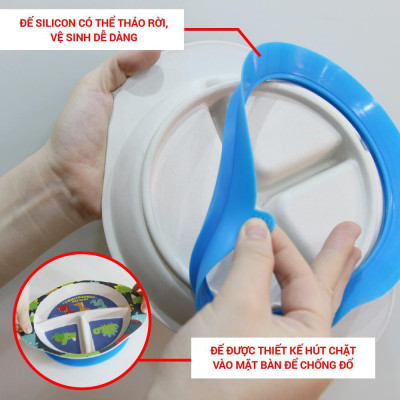 Khay ăn chia ngăn cho bé bamboo khay ăn bé ăn dặm BLW - Royalcare 0720-RC-7920