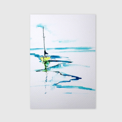 Giấy vẽ màu nước A5 giấy cao cấp có vân đẹp màu trắng sang, dòng giấy chuyên dụng chất giấy dày định lượng 260gsm nhập từ Ý 15 tờ TI599 Green Art- Hàng chính hãng