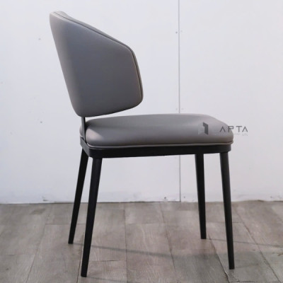 Ghế phòng ăn hiện đại màu nâu bò ECO 39A-P Nội thất Capta Ghế ăn cao cấp nệm PVC màu Nâu bò hoặc xám hoặc kem khung ghế sắt sơn tĩnh điện màu đen Lunch Dinner chair