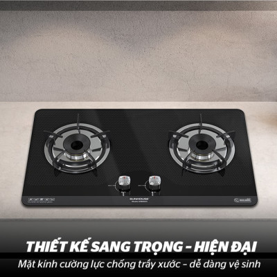 Bếp Gas Âm Kính SUNHOUSE SHB6630 - Hàng Chính Hãng