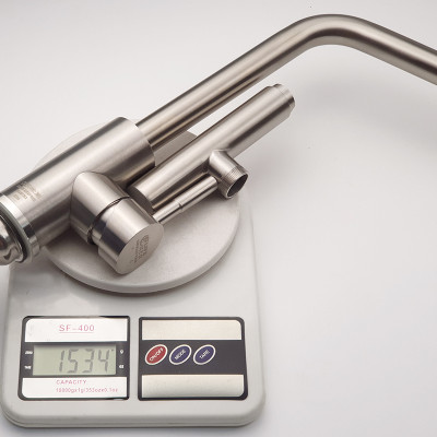 Vòi rửa chén nóng lạnh Inox SUS 304 nguyên khối đầu vòi xoay 360 độ Eurolife EL-T031 (Trắng vàng)