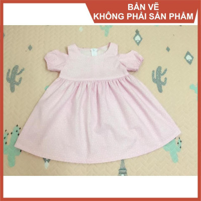 Rập giấy A0 đầm bé gái  mã R100 (BẢN VẼ)