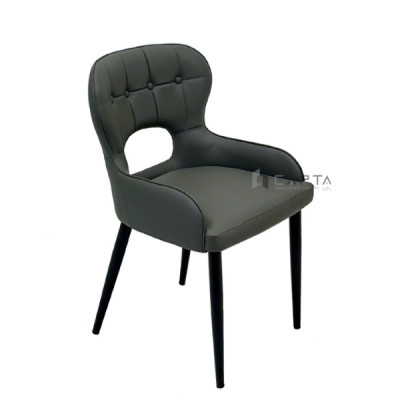 Ghế phòng ăn nhập khẩu nệm pvc màu xám đậm ECO 38A-P Nội thất Capta Ghế ăn hiện đại có nệm chân sắt sơn tĩnh điện tại tp hcm