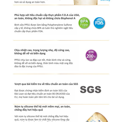 BÌNH SỮA CỔ RỘNG NHỰA PPSU CÓ TAY CẦM KUKU KU5867 - 330ML