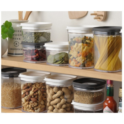 Hộp đựng thực phẩm khô Inomata, nắp mềm dẻo ôm khít với thân hộp giúp giữ kín & bảo quản thực phẩm an toàn - nội địa Nhật Bản