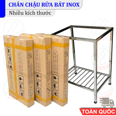 Bộ Chậu Rửa Bát Inox TÂN Á ĐẠI THÀNH RA12 Loại 2 Hộc Có Chân Kèm Vòi Nước Lạnh - Hàng chính hãng Tặng rổ rút, dây cấp, đầu nối ống xả