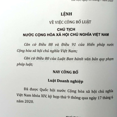 Luật Doanh Nghiệp Năm 2020 - Luật Hỗ Trợ Doanh Nghiệp Nhỏ Và Vừa Của Nước Cộng Hòa Xã Hội Chủ Nghĩa Việt Nam