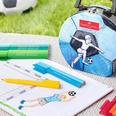 Hộp 33 Bút Lông Màu Connector - Faber-Castell 155538 - Hộp Hình Bóng Đá