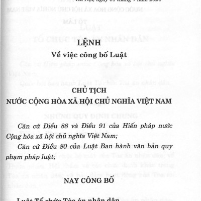 Luật tổ chức tòa án nhân dân năm 2024