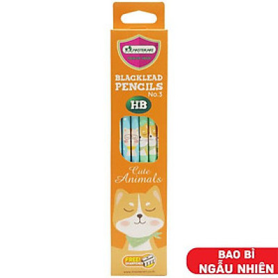 Hộp 12 Bút Chì Gỗ HB No.3 Cute Animal - Masterart - Shiba & Cat