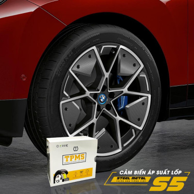 Bộ cảm biến áp suất lốp ô tô xe hơi Tiếng Việt bản cao cấp STEELMETAL S5 Màn LCD Pin năng lượng mặt trời