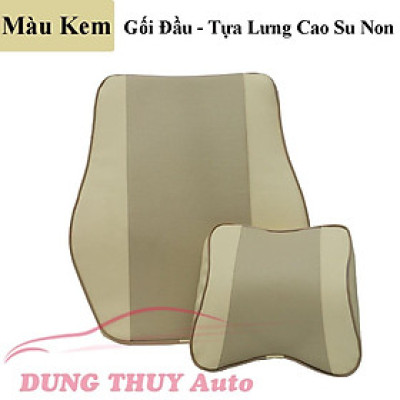 Gối Tựa Lưng Ô Tô Cao Su Non Bọc Da Cao Cấp , Gối Tựa Đầu Dùng Cho Xe Ô Tô, gối công thái học chống mỏi, thoáng khí