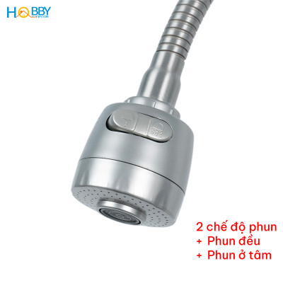Vòi rửa chén lạnh 2 đầu xả vòi tăng áp inox 304 HOBBY Home Decor LX2D