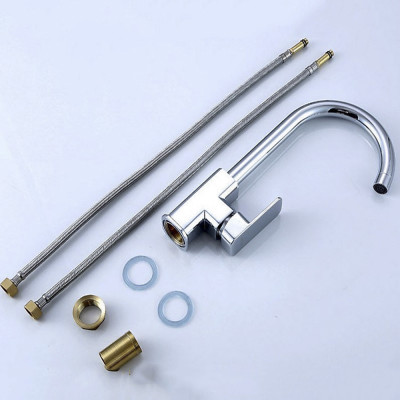 Vòi Rửa Bát Chén Tròn ABG, Rửa Chén Tròn Xoay, Cổ Tròn Trụ Vuông, Thiết Kế Inox 304 Cao Cấp Với Hai Chế Độ Nóng Lạnh Xoay 360 Độ, Dùng Để Rửa Thực Phẩm, Phù Hợp Mọi Loại Chậu Rửa Trong Nhà, Tặng Kèm Hai Dây Cấp - Hàng Chính Hãng