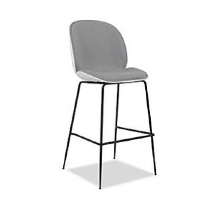 Ghế bar thân nhựa có nệm vải chân cố định thép sơn