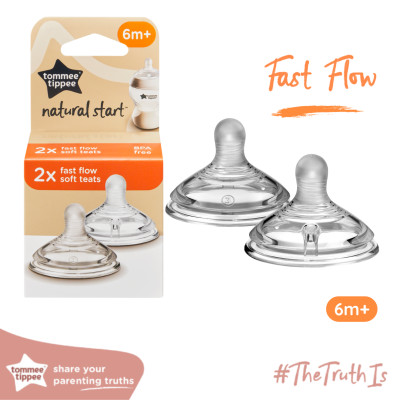 COMBO Bình Sữa PPSU Ty Siêu Mềm Tự Nhiên Tommee Tippee Natural Start 260ml & Núm Ty Silicon Thay Thế 6M+