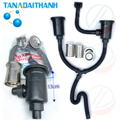 Bộ Chậu Rửa Bát Inox TÂN Á ĐẠI THÀNH 2 Hộc 1 Cánh Có Chân Kèm Vòi Nước Lạnh Luxta - Mua đủ bộ tặng dây cấp inox, rổ rút gác chậu, đầu nối ống xả, keo lụa