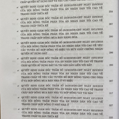 Tuyển Tập Các Quyết Định Giám Đốc Thẩm Của Hội Đồng Thẩm Phán Toà Án Nhân Dân Tối Cao Về Hình Sự, Dân Sự, Kinh Doanh Thương Mại (Từ Năm 2017- 2023)