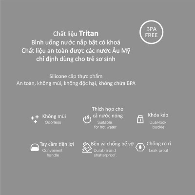 BÌNH UỐNG NƯỚC CÓ ỐNG HÚT CHO BÉ BẰNG NHỰA TRITAN KU5621 - 600ML