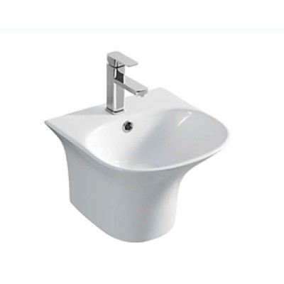 Chậu Lavabo GRVL 2812 Treo Tường liền chân tròn