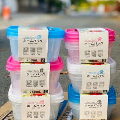 Combo 03 Bộ hộp thực phẩm Nakaya 380ml - Nội địa Nhật Bản (03 hộp/Bộ)