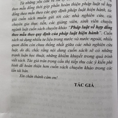 Pháp Luật Về Hợp Đồng Theo Mẫu Theo Quy Định Của Pháp Luật Hiện Hành